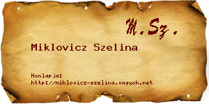 Miklovicz Szelina névjegykártya